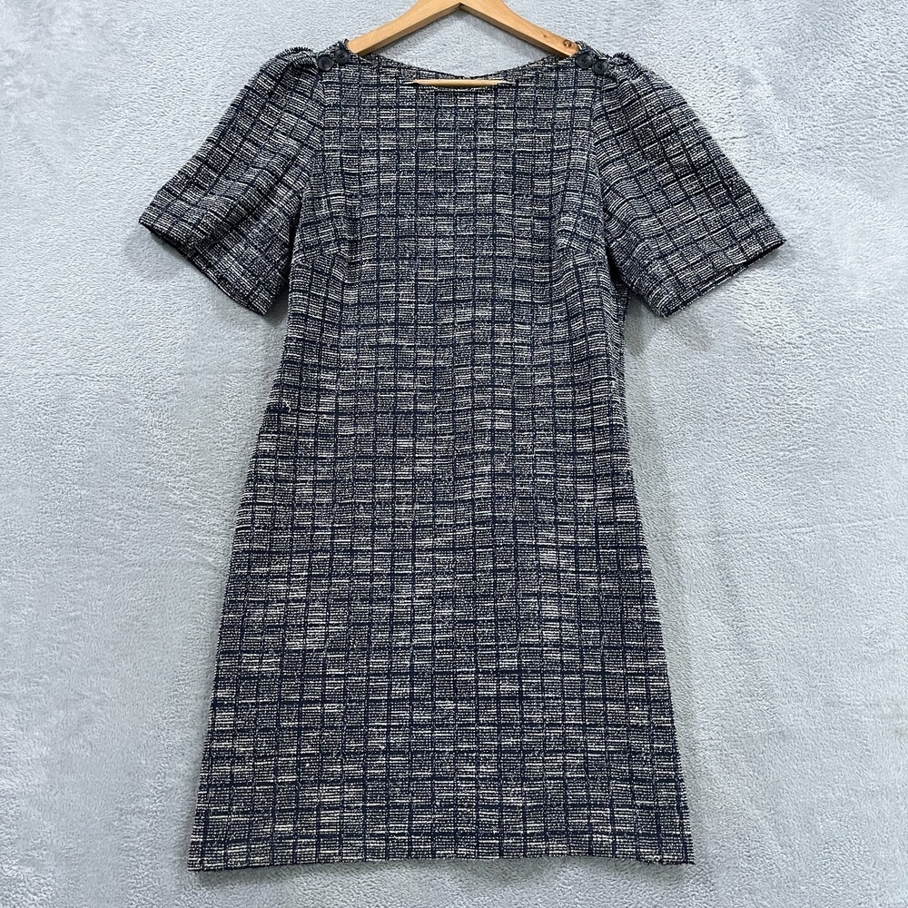 Calvin Klein Sheath Dress Womens‎ 10 Multi Tweed Plaid Cotton Stretch Back Zip